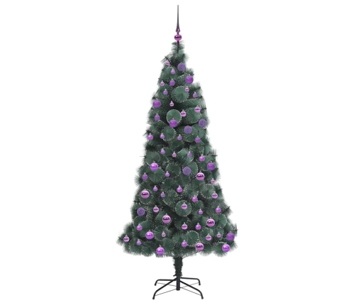 Mākslīgā Iepriekš Apgaismotā Ziemassvētku Eglīte Ar Bumbiņu Komplektu Vidaxl