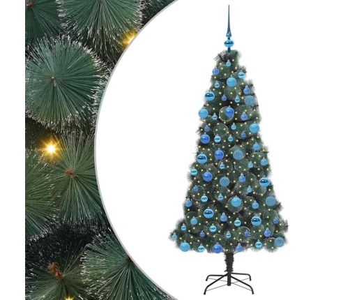 Mākslīgā Iepriekš Apgaismotā Ziemassvētku Egle Ar Bumbiņu Komplektu Vidaxl