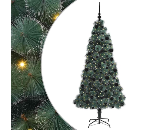 Mākslīgā Iepriekš Apgaismotā Ziemassvētku Eglīte Ar Bumbuli Vidaxl