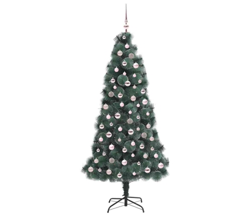 Mākslīgais Iepriekš Iluminēts Ziemassvētku Koks Ar Bumbiņu Komplektu Vidaxl