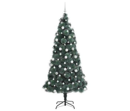 Mākslīgais Iepriekš Apgaismots Ziemassvētku Koks Ar Bumbiņu Komplektu Vidaxl