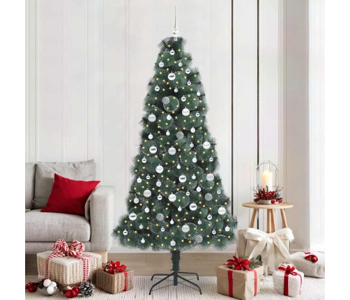 Mākslīgais Iepriekš Apgaismotais Ziemassvētku Eglīte Ar Bumbiņu Komplektu Vidaxl
