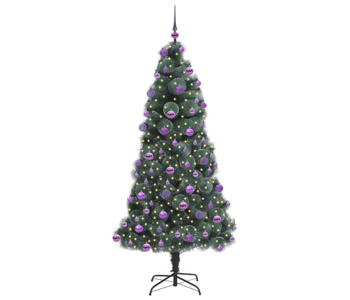 Mākslīgā Iepriekš Apgaismotā Ziemassvētku Eglīte Ar Bumbiņu Komplektu Vidaxl