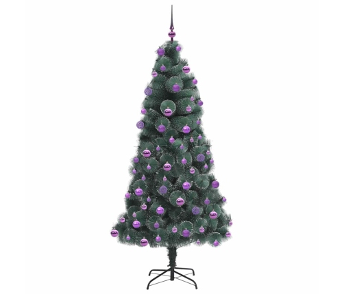 Mākslīgā Iepriekš Apgaismotā Ziemassvētku Eglīte Ar Bumbiņu Komplektu Vidaxl