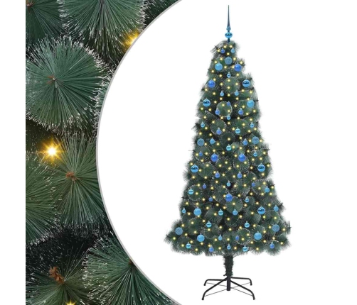 Mākslīgais Iepriekš Izgaismots Ziemassvētku Koks Ar Bumbu Komplektu Vidaxl