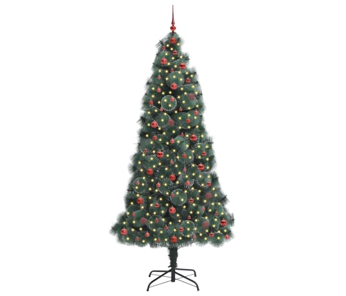 Mākslīgā Iepriekš Izgaismotā Ziemassvētku Egle Ar Bumbu Komplektu Vidaxl