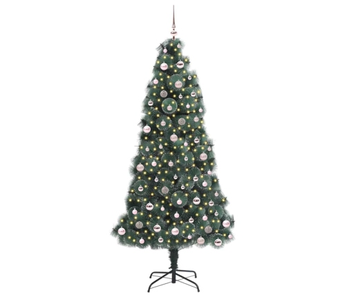 Mākslīgais Iepriekš Izgaismots Ziemassvētku Koks Ar Bumbiņu Komplektu Vidaxl