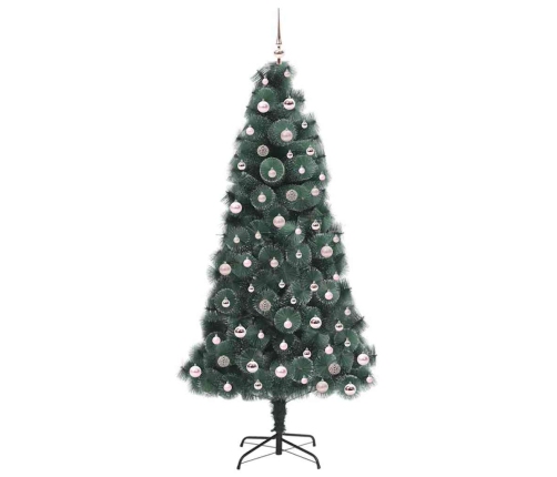 Mākslīgais Iepriekš Izgaismots Ziemassvētku Koks Ar Bumbiņu Komplektu Vidaxl