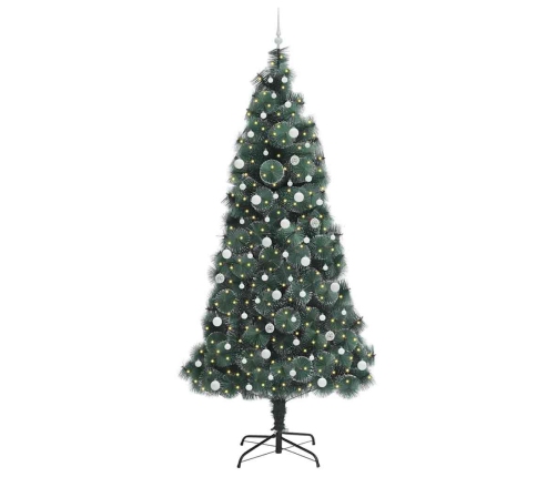 Mākslīgais Iepriekš Apgaismots Ziemassvētku Koks Ar Bumbiņu Komplektu Vidaxl