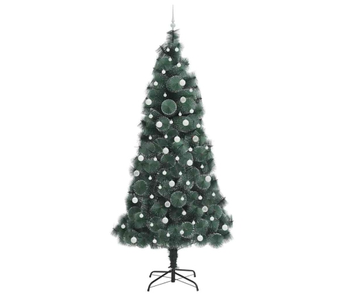 Mākslīgais Iepriekš Apgaismots Ziemassvētku Koks Ar Bumbiņu Komplektu Vidaxl