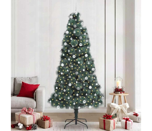 Mākslīgais Iepriekš Apgaismots Ziemassvētku Eglīte Ar Bumbiņu Komplektu Vidaxl