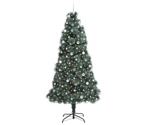 Mākslīgais Iepriekš Apgaismots Ziemassvētku Eglīte Ar Bumbiņu Komplektu Vidaxl