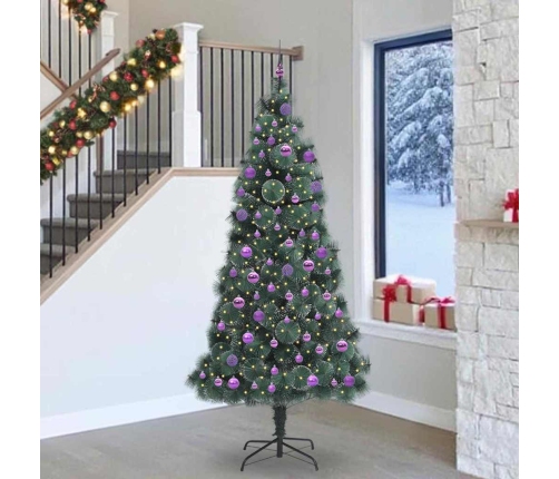 Mākslīgā Iededzināmā Ziemassvētku Egle Ar Bumbiņu Komplektu Vidaxl