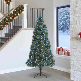 Mākslīgais Iepriekš Apgaismots Ziemassvētku Koks Ar Bumbu Komplektu Vidaxl Mākslīgais Iepriekš Apgaismots Ziemassvētku Koks Ar Bumbu Komplektu Vidaxl