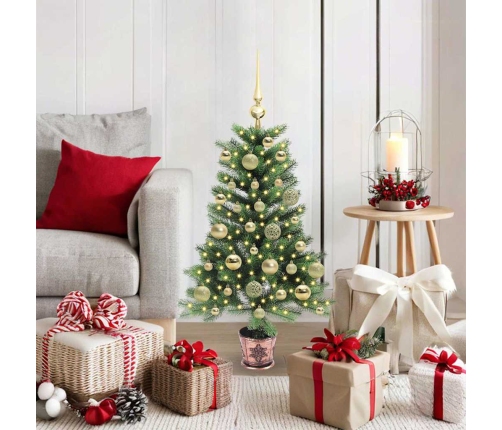 Ziemassvētku Eglīte Su 150 Led Ar Statīvu Zaļa 90 Cm Pe Vidaxl