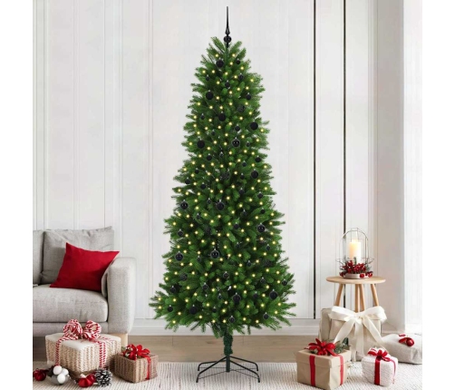 Ziemassvētku Eglīte Su 300 Led Ar Statīvu Zaļa 240 Cm Pe Vidaxl