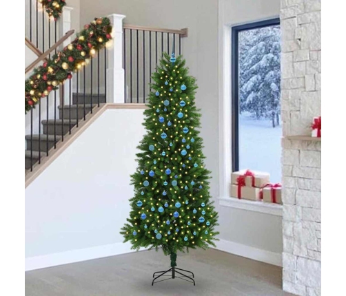 Ziemassvētku Eglīte Su 300 Led Ar Statīvu Zaļa 240 Cm Pe Vidaxl