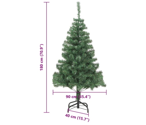 Mākslīgā Ziemassvētku Eglīte Zaļa 180 X 40 Cm Pvc Vidaxl