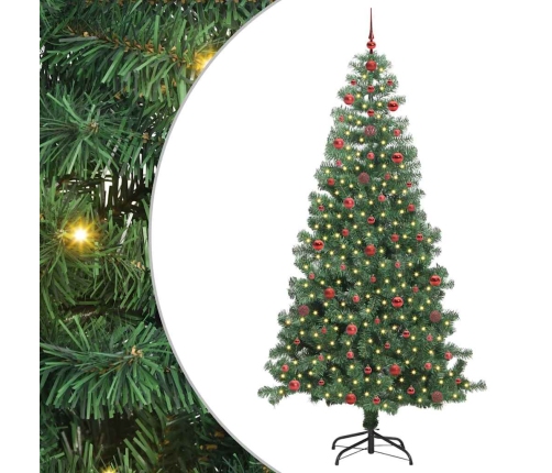 Ziemassvētku Eglīte Su 300 Led Ar Statīvu Zaļa 240 Cm Pvc Vidaxl