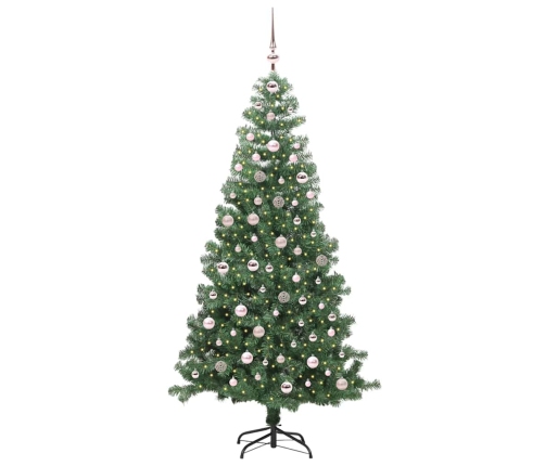 Ziemassvētku Eglīte Su 300 Led Ar Statīvu Zaļa 240 Cm Pvc Vidaxl