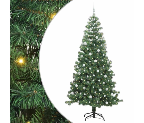 Ziemassvētku Eglīte Su 300 Led Ar Statīvu Zaļa 240 Cm Pvc Vidaxl