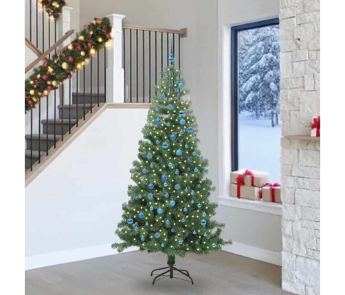 Ziemassvētku Eglīte Su 300 Led Ar Statīvu Zaļa 240 Cm Pvc Vidaxl