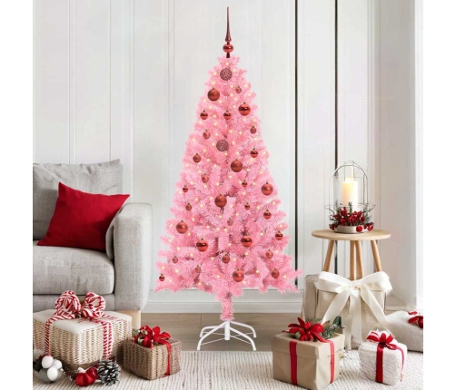 Ziemassvētku Eglīte Su 150 Led Ar Statīvu Rozā 150 Cm Pvc Vidaxl