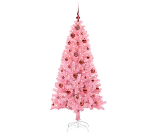 Ziemassvētku Eglīte Su 150 Led Ar Statīvu Rozā 150 Cm Pvc Vidaxl