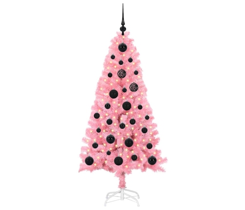 Ziemassvētku Eglīte Su 150 Led Ar Statīvu Rozā 150 Cm Pvc Vidaxl