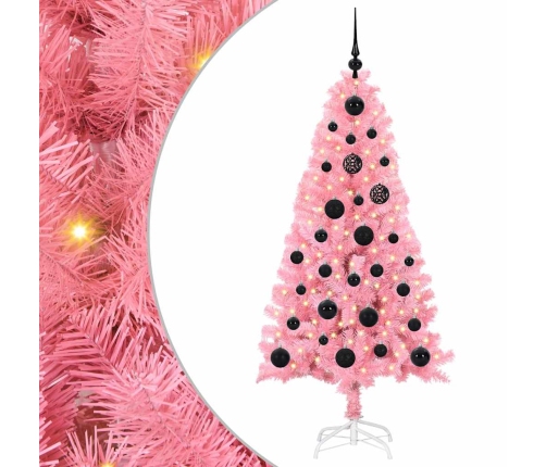 Ziemassvētku Eglīte Su 150 Led Ar Statīvu Rozā 150 Cm Pvc Vidaxl