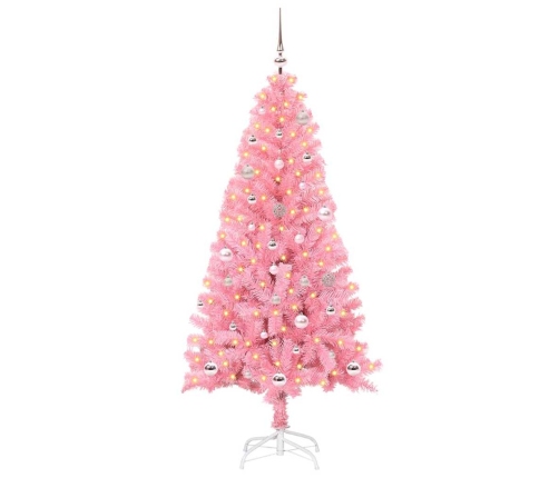 Ziemassvētku Eglīte Su 150 Led Ar Statīvu Rozā 150 Cm Pvc Vidaxl
