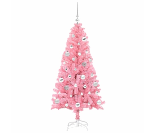 Ziemassvētku Eglīte Su 150 Led Ar Statīvu Rozā 150 Cm Pvc Vidaxl