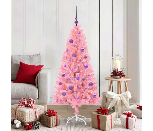 Ziemassvētku Eglīte Su 150 Led Ar Statīvu Rozā 150 Cm Pvc Vidaxl