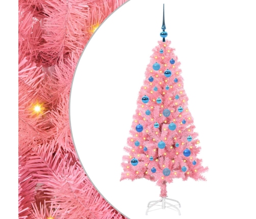 Ziemassvētku Eglīte Su 150 Led Ar Statīvu Rozā 150 Cm Pvc Vidaxl