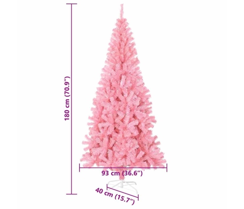 Mākslīgie Ziemassvētku Koki Rozā 180 Cm Pvc Vidaxl