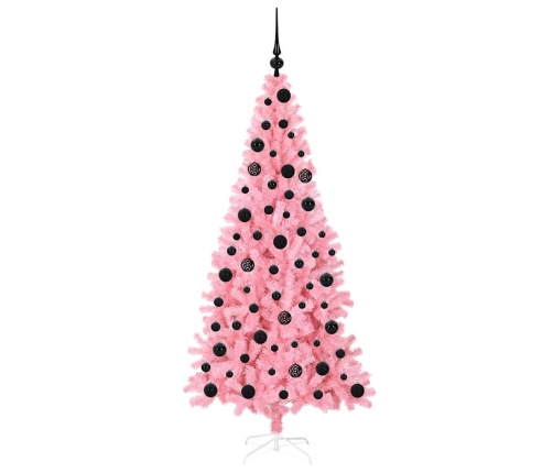 Ziemassvētku Eglīte Su 300 Led Ar Statīvu Rozā 180 Cm Pvc Vidaxl