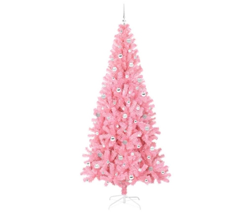 Ziemassvētku Eglīte Su 300 Led Ar Statīvu Rozā 240 Cm Pvc Vidaxl