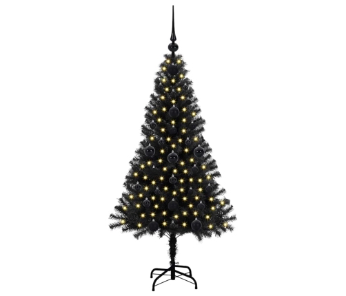 Ziemassvētku Eglīte Su 150 Led Ar Statīvu Melna 120 Cm Pvc Vidaxl