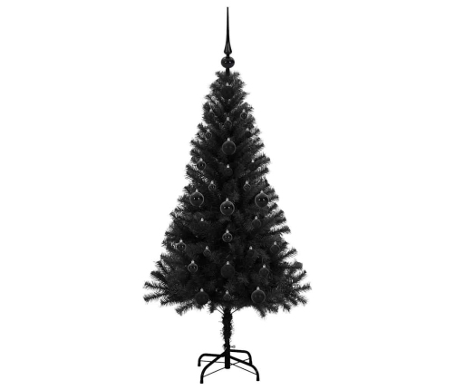 Ziemassvētku Eglīte Su 150 Led Ar Statīvu Melna 120 Cm Pvc Vidaxl