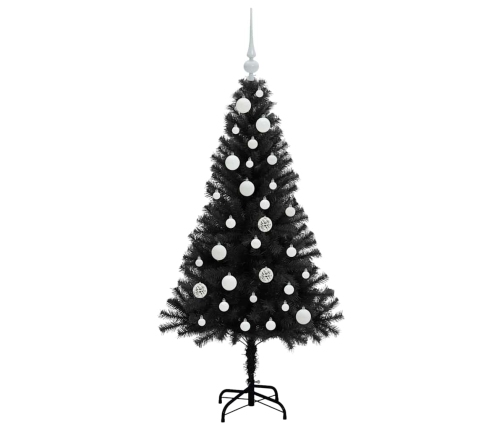 Ziemassvētku Eglīte Su 150 Led Ar Statīvu Melna 120 Cm Pvc Vidaxl