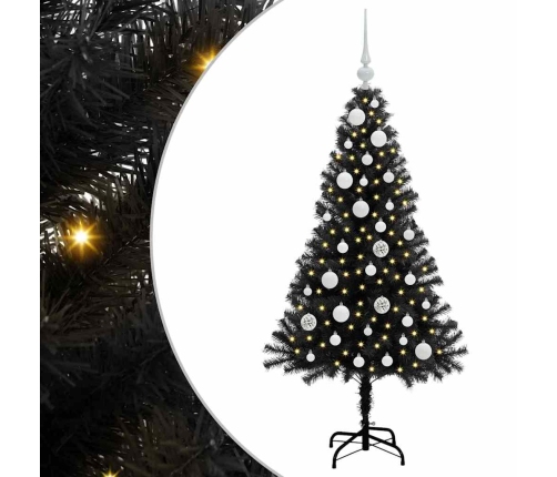 Ziemassvētku Eglīte Su 150 Led Ar Statīvu Melna 120 Cm Pvc Vidaxl