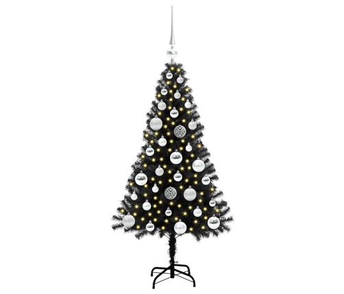 Ziemassvētku Eglīte Su 150 Led Ar Statīvu Melna 120 Cm Pvc Vidaxl