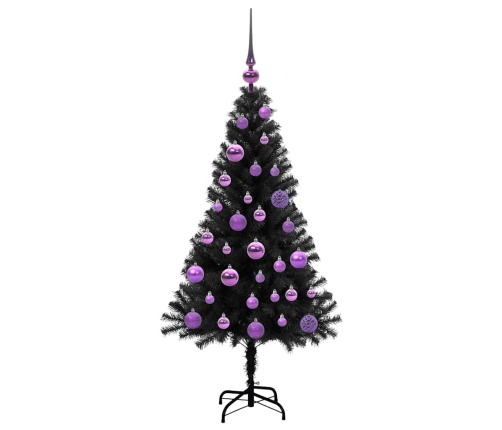 Ziemassvētku Eglīte Su 150 Led Ar Statīvu Melna 120 Cm Pvc Vidaxl