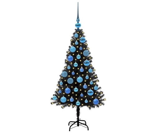 Ziemassvētku Eglīte Su 150 Led Ar Statīvu Melna 120 Cm Pvc Vidaxl