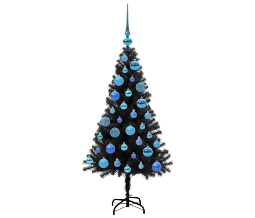 Ziemassvētku Eglīte Su 150 Led Ar Statīvu Melna 120 Cm Pvc Vidaxl