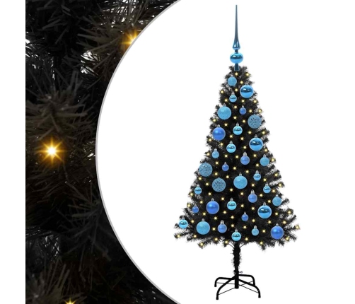 Ziemassvētku Eglīte Su 150 Led Ar Statīvu Melna 120 Cm Pvc Vidaxl