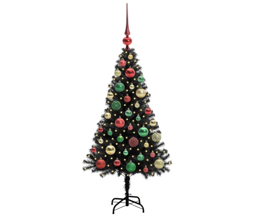 Ziemassvētku Eglīte Su 150 Led Ar Statīvu Melna 120 Cm Pvc Vidaxl