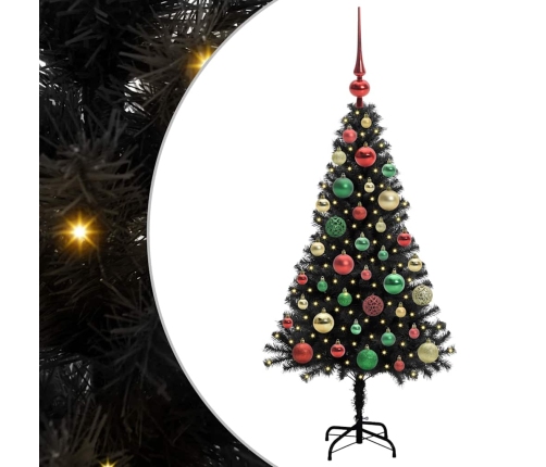 Ziemassvētku Eglīte Su 150 Led Ar Statīvu Melna 120 Cm Pvc Vidaxl