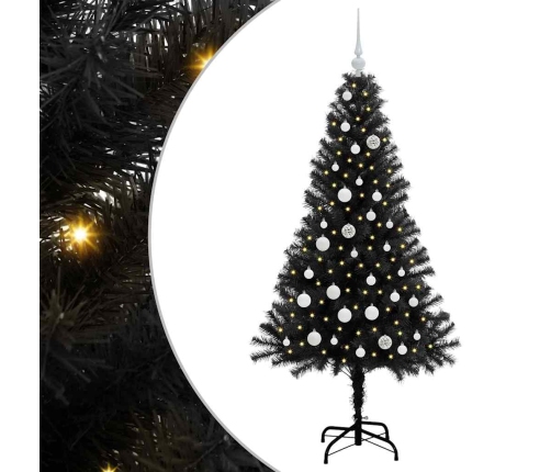 Ziemassvētku Eglīte Su 150 Led Ar Statīvu Melna 150 Cm Pvc Vidaxl