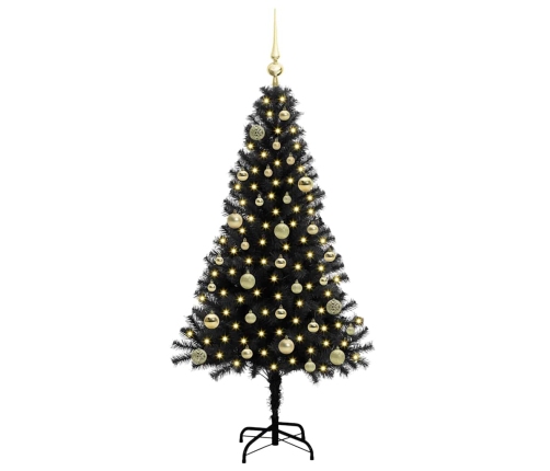 Ziemassvētku Eglīte Su 150 Led Ar Statīvu Melna 150 Cm Pvc Vidaxl